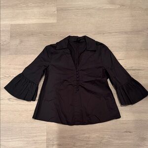 Club Monaco Black Blouse with Bell Sleeves